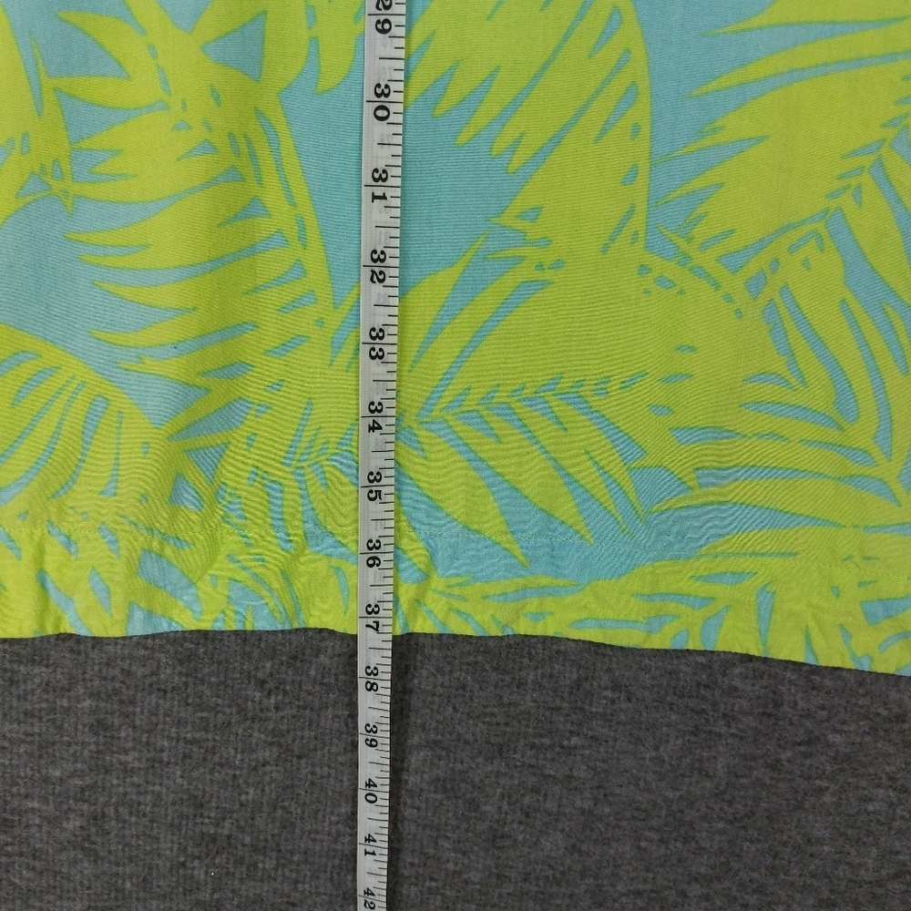 ESCAPADA LIVING WOMEN BRIGHT BLUE GREEN TROPICAL BREEZY SHORT SLEEVELESS DRESS M - Picture 4 of 8